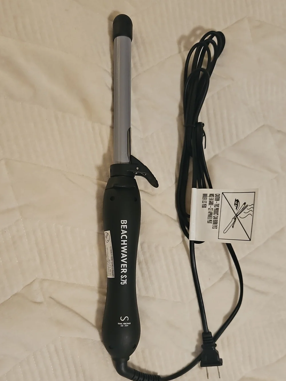 Beachwaver S.75 Curling Wand in Black and Silver